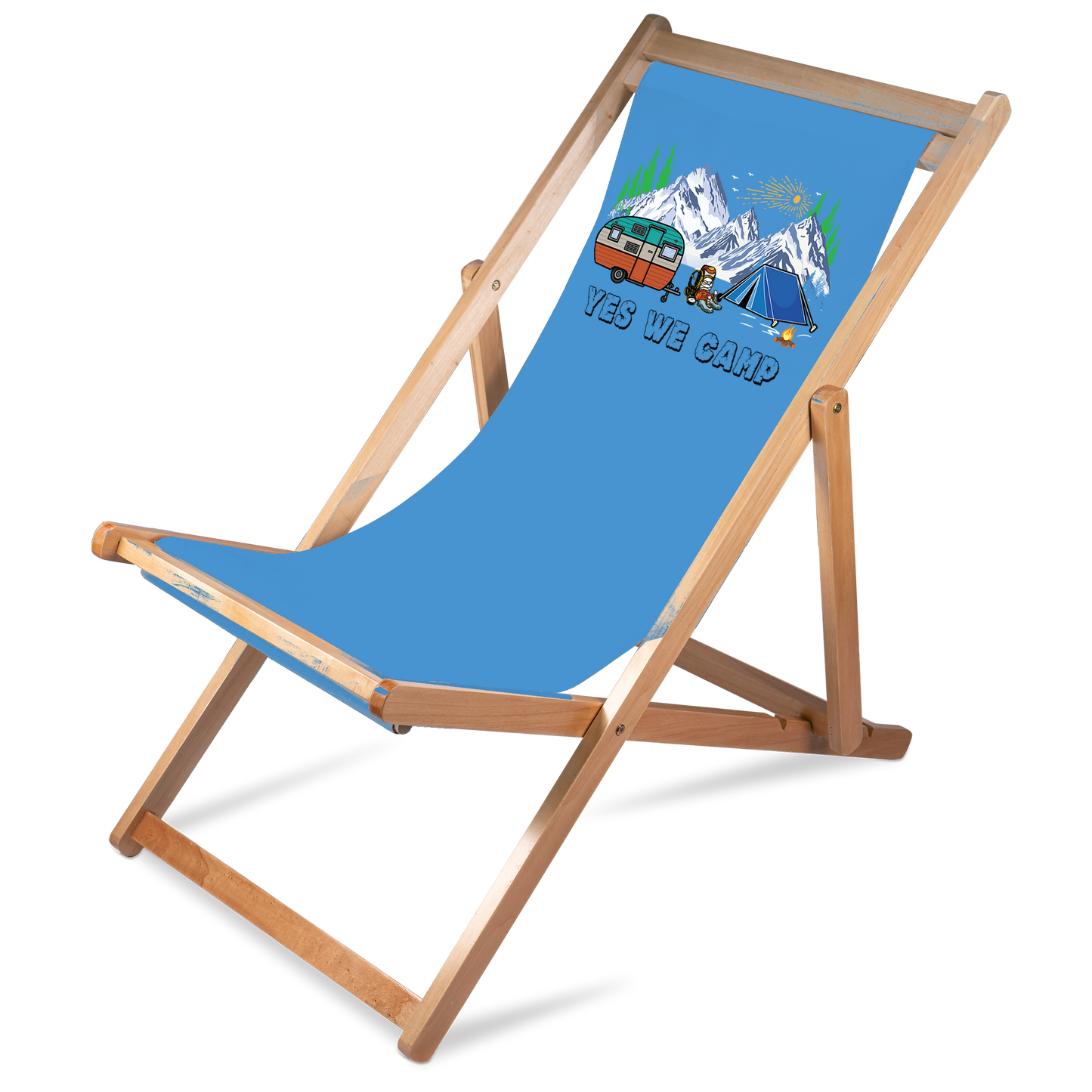 Liegestuhl Camping "Yes we camp" Handmade-Lifestyle