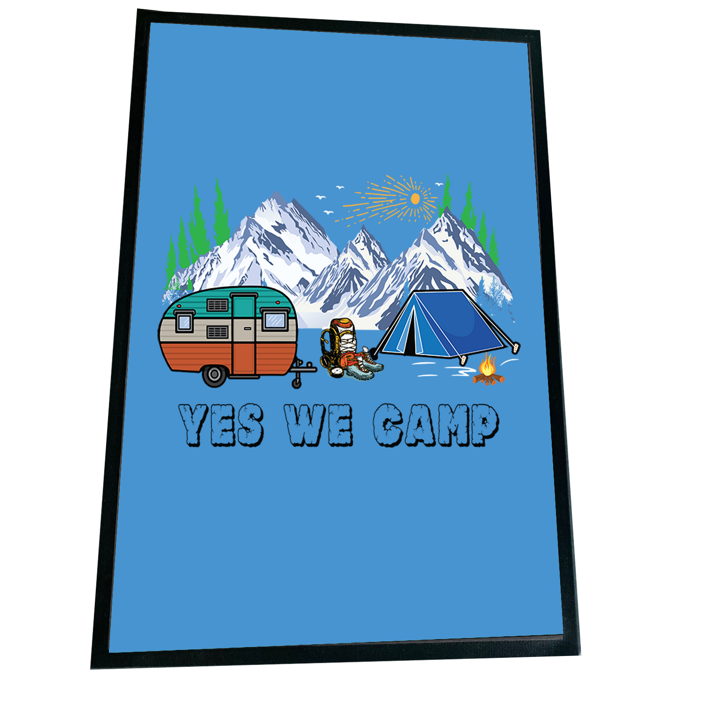 XXL Camping Fußmatte "Yes we camp" 60x90 cm Handmade-Lifestyle