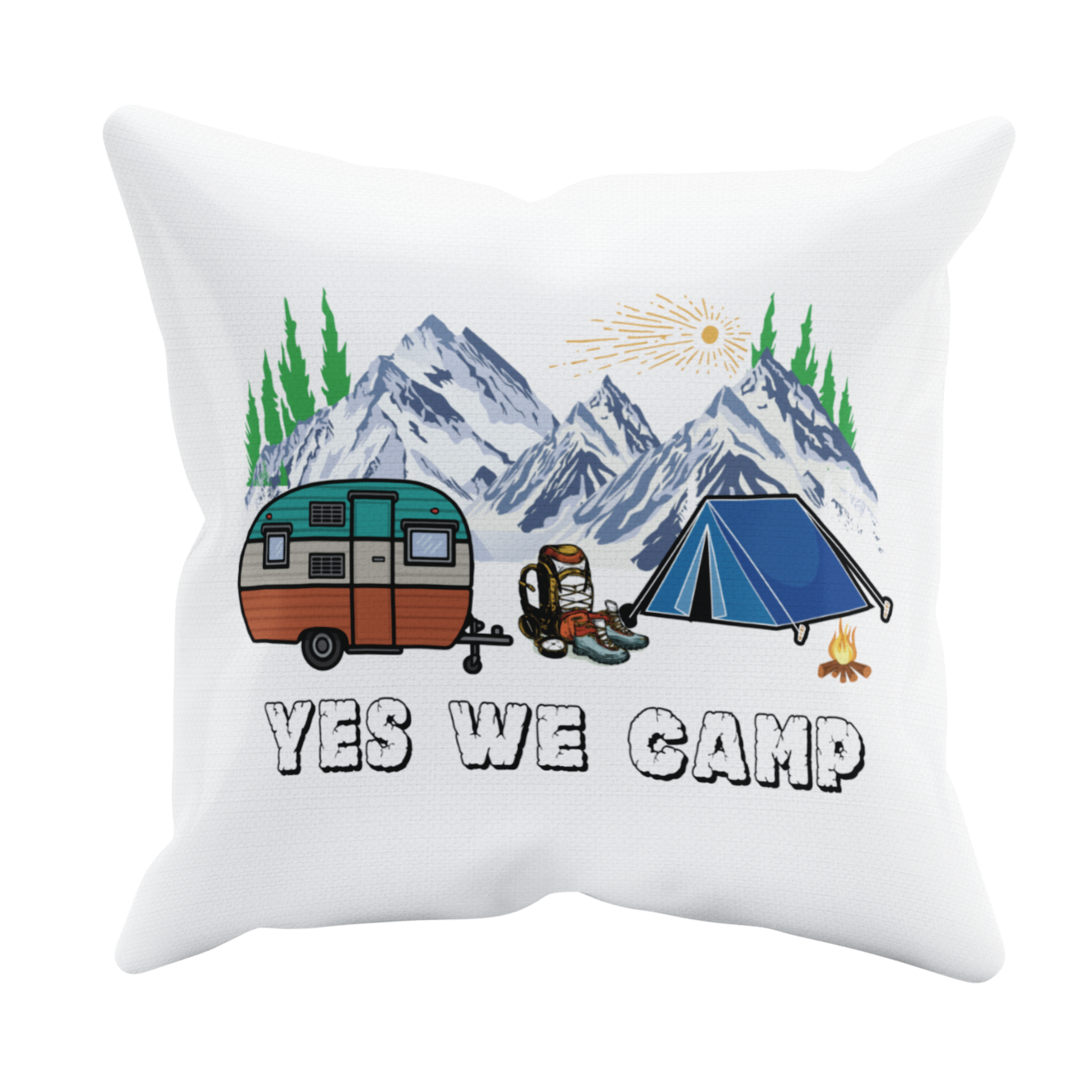 Camping Kissen "Yes we Camp" 40x40 cm Handmade-Lifestyle