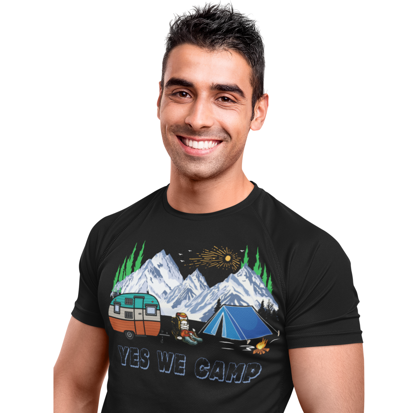 T-Shirt "Yes we camp" Handmade-Lifestyle