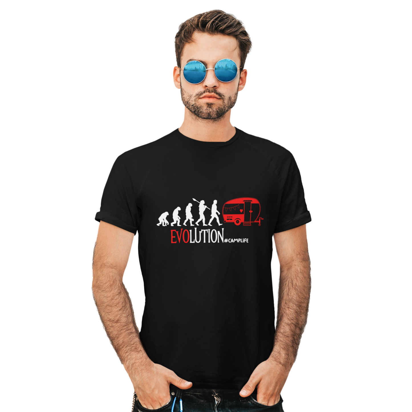 T-Shirt "Evolution Camping" Handmade-Lifestyle