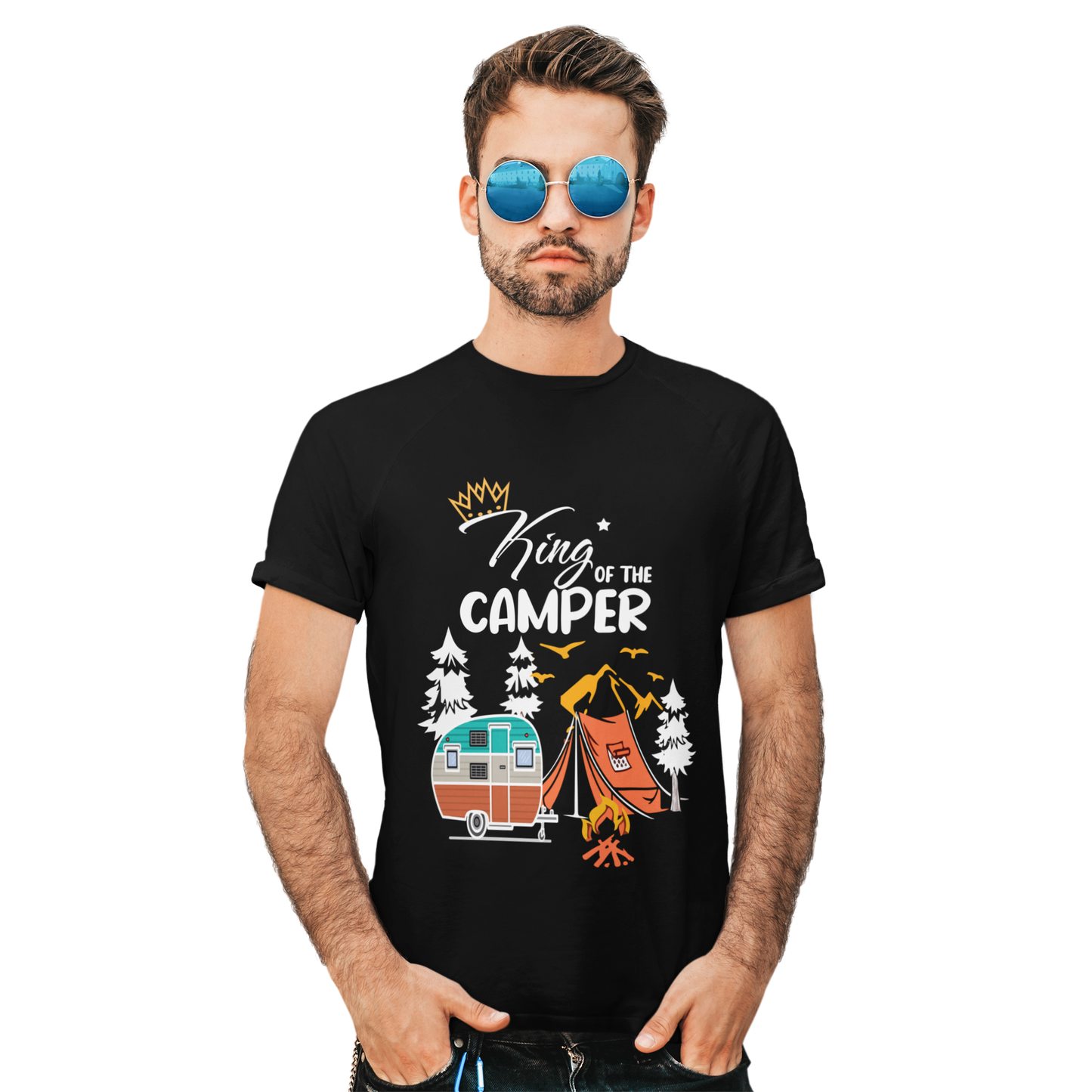 T-Shirt "King of the Camper" Handmade-Lifestyle
