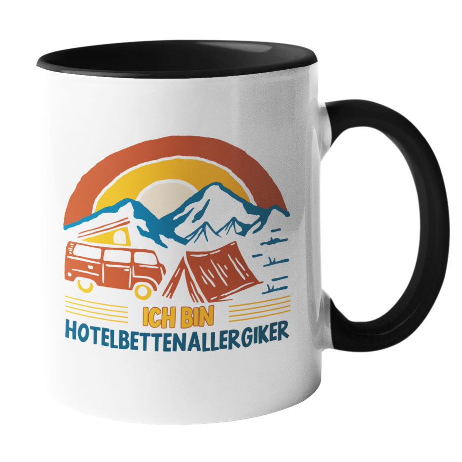Camping-Tasse "Hotelbettenallergiker" Handmade-Lifestyle