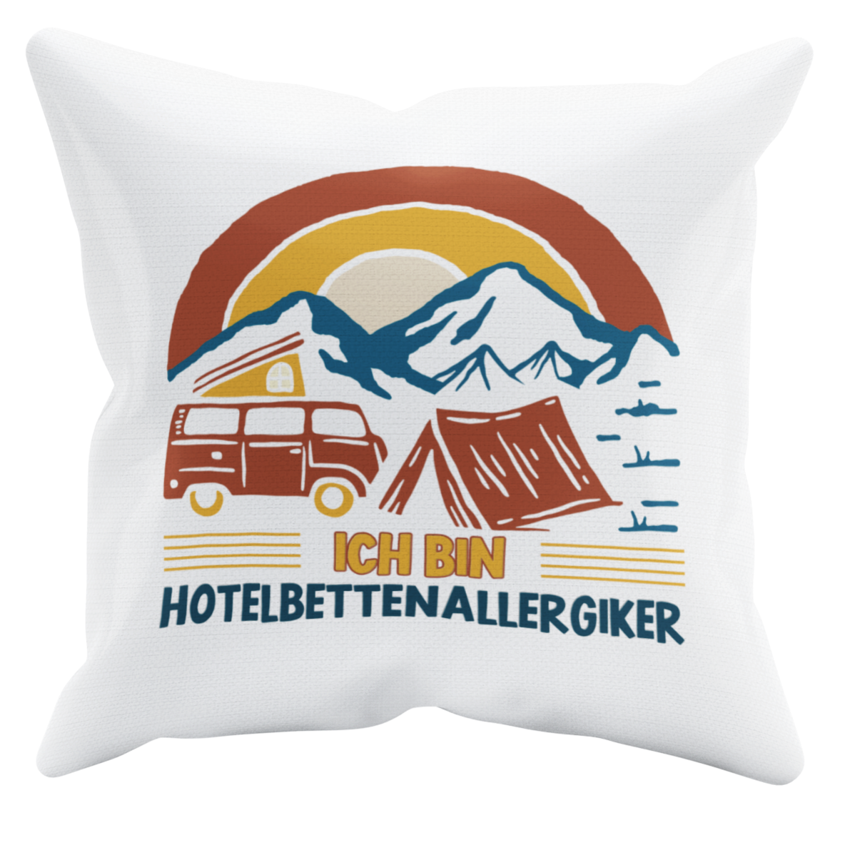 Camping Kissen "Hotelbettenallergiker" Handmade-Lifestyle