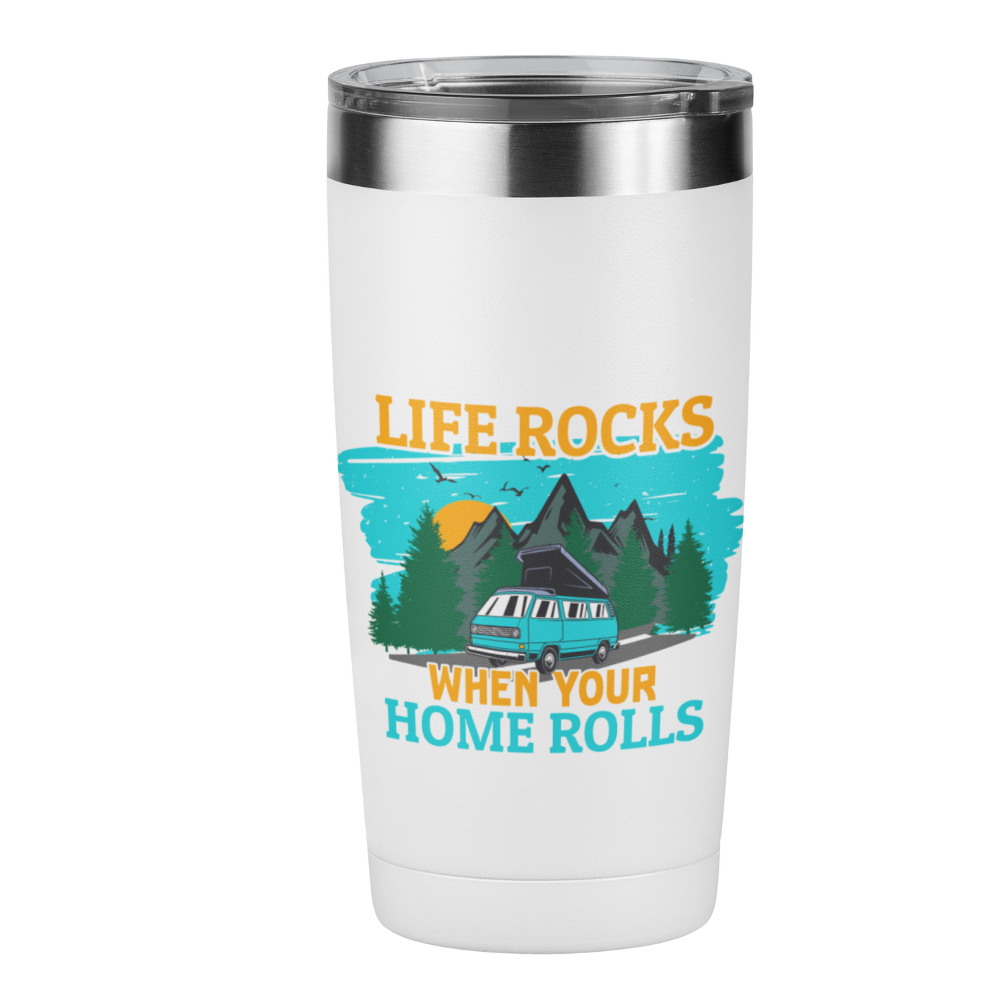 Edelstahl Trinkbecher "Life Rocks" 420 ml Handmade-Lifestyle