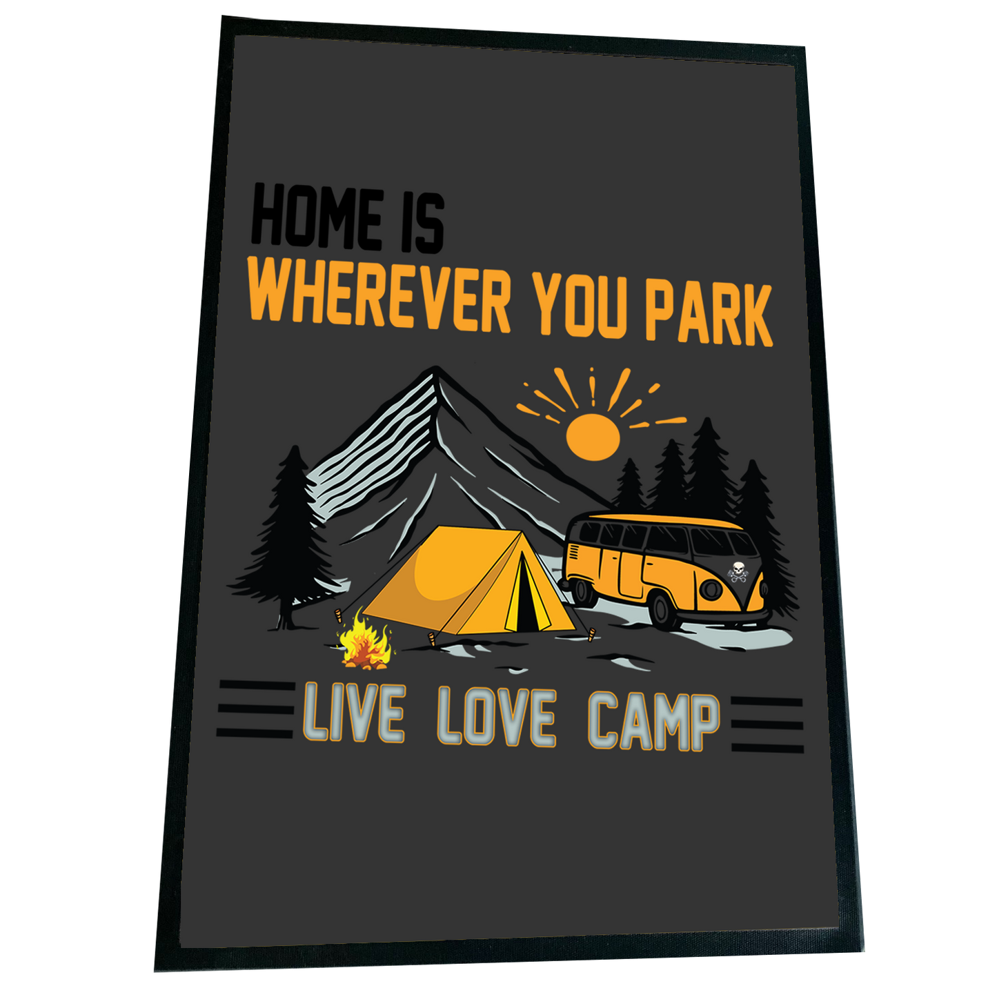 XXL Camping Fußmatte "Home ist wherever you park" 60x90 cm Handmade-Lifestyle