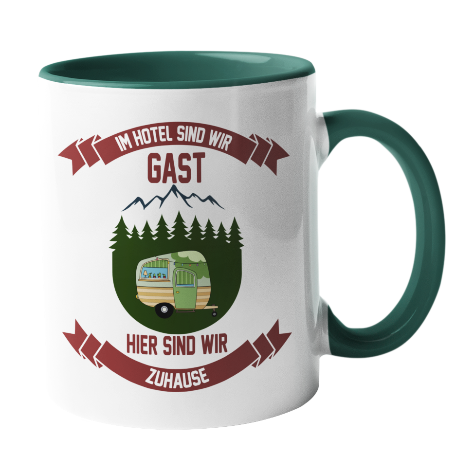 Camping-Tasse "Hier sind wir Zuhause" Handmade-Lifestyle