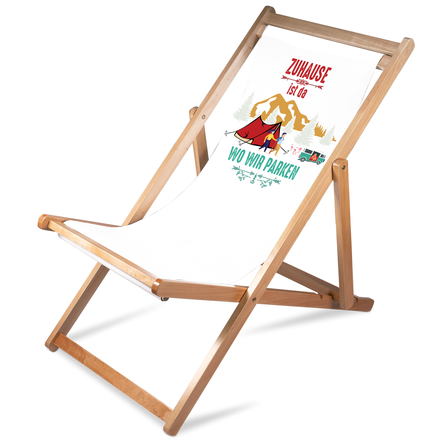 Liegestuhl Camping "Zuhause ist da wo wir parken" Handmade-Lifestyle