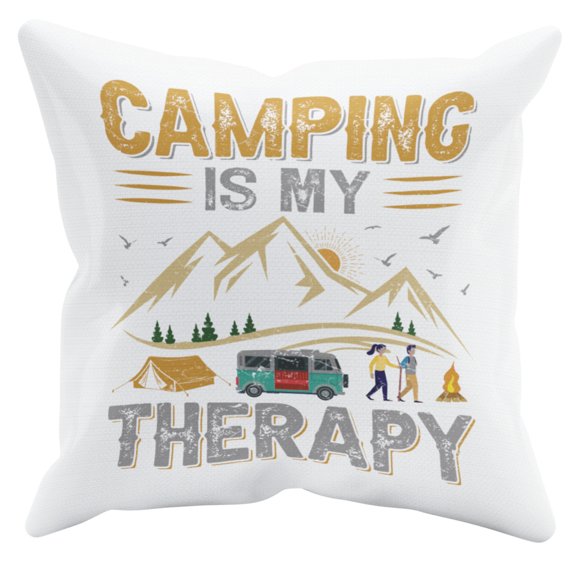 Camping Kissen "Camping is my Therapy" Handmade-Lifestyle