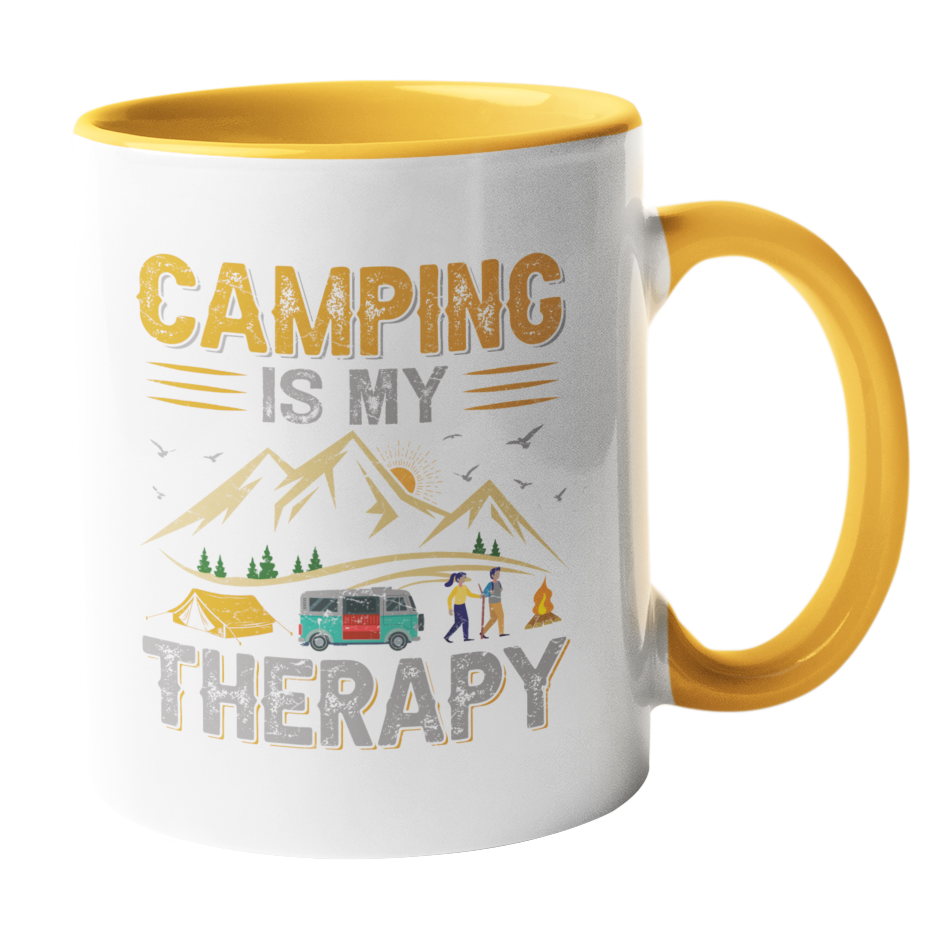 Camping-Tasse "Camping is my Therapy" Handmade-Lifestyle
