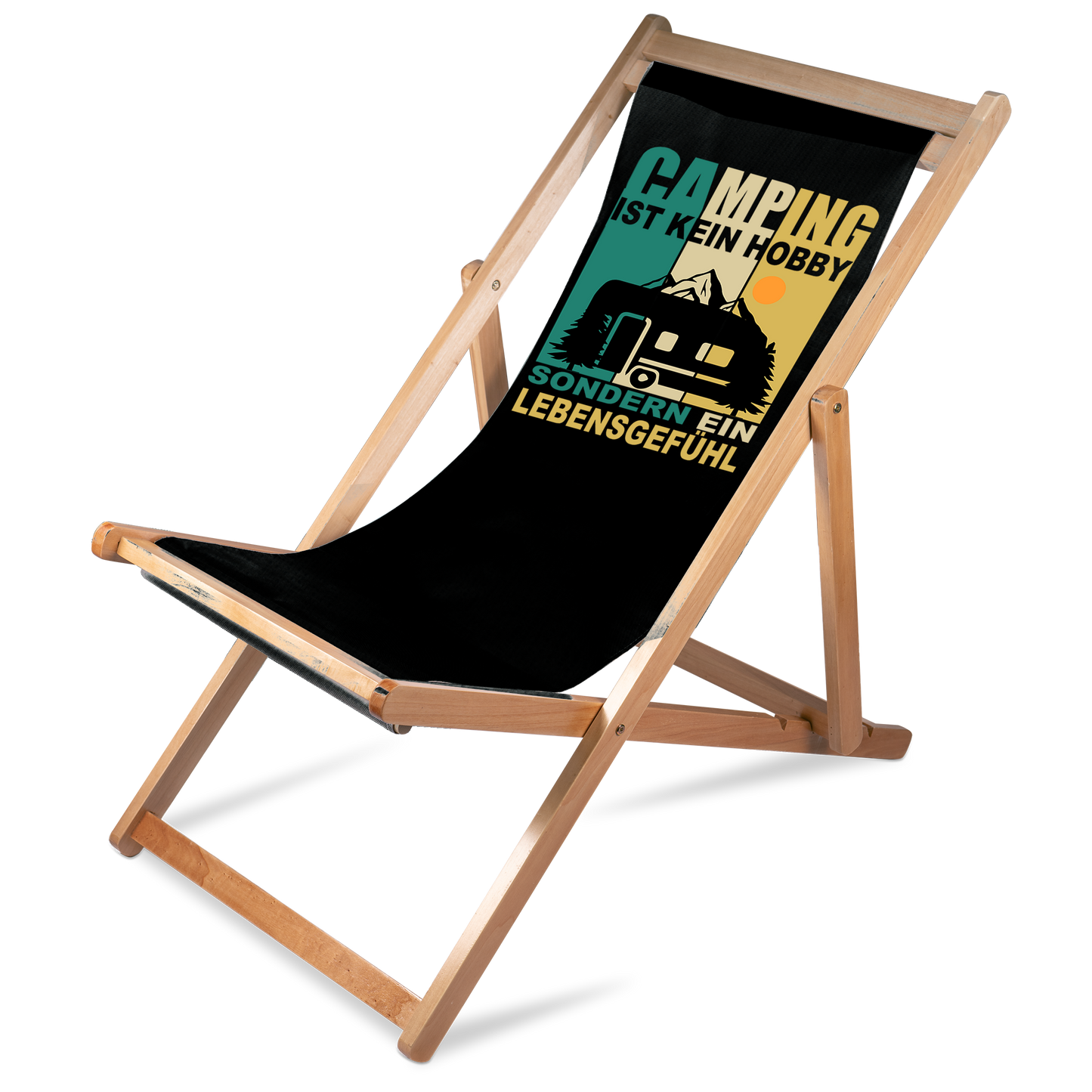 Liegestuhl Camping "Camping ist kein Hobby" Handmade-Lifestyle