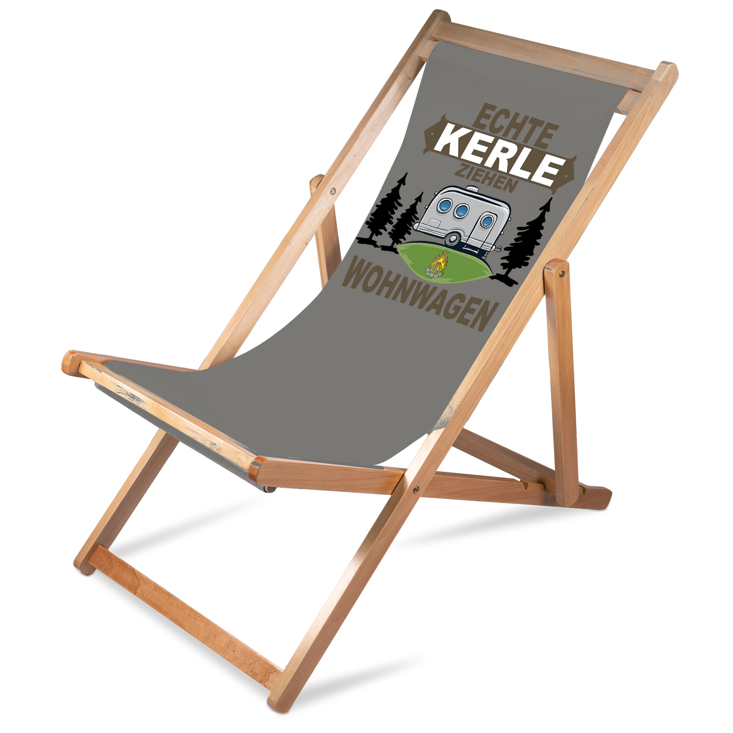 Liegestuhl Camping "Echte Kerle ziehen Wohnwagen" Handmade-Lifestyle