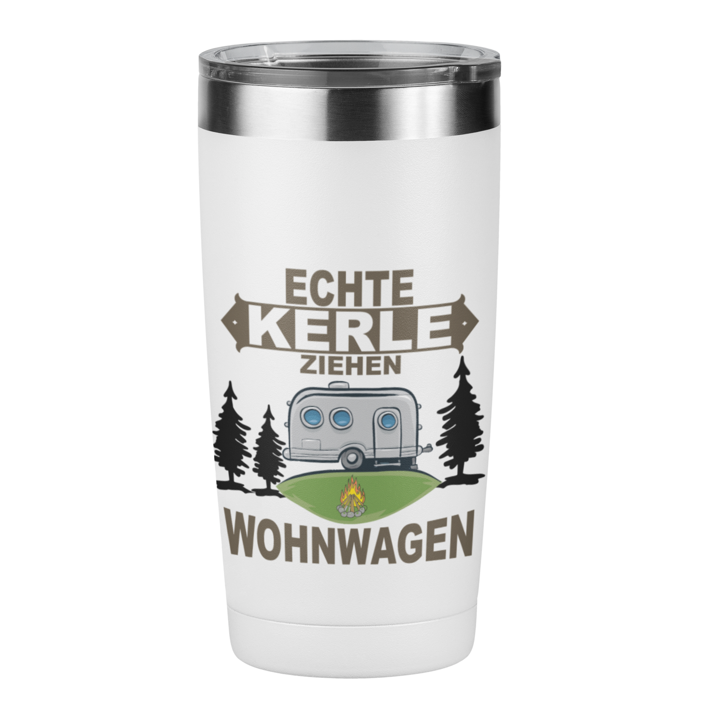 Edelstahl Trinkbecher "Echte Kerle ziehen Wohnwagen" 420 ml Handmade-Lifestyle