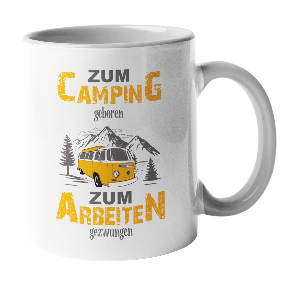 Camping-Tasse "Zum Camping geboren" Handmade-Lifestyle