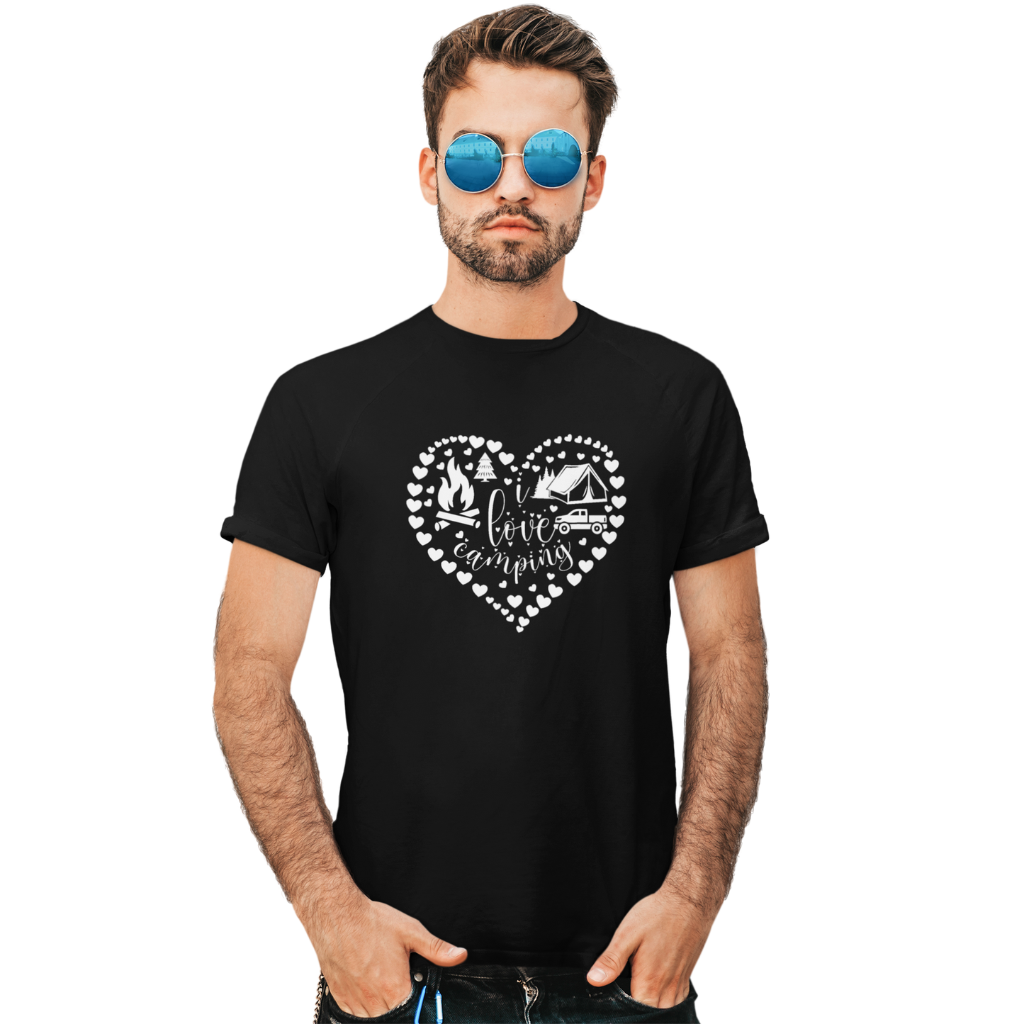 Camping T-Shirt "I Love Camping" Handmade-Lifestyle