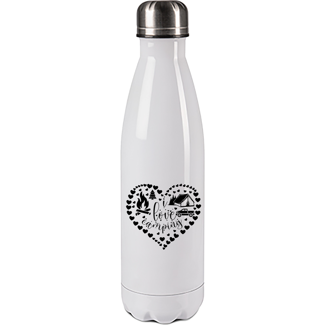 Edelstahl Trinkflasche "I love Camping" 500ml Handmade-Lifestyle