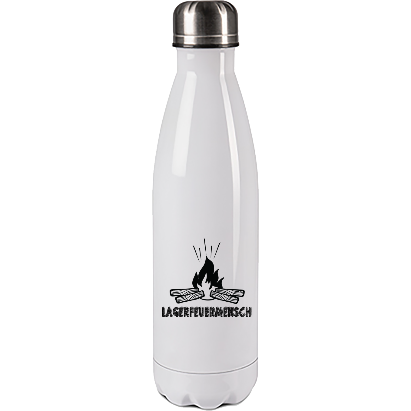 Edelstahl Trinkflasche "Lagerfeuermensch" 500ml Handmade-Lifestyle