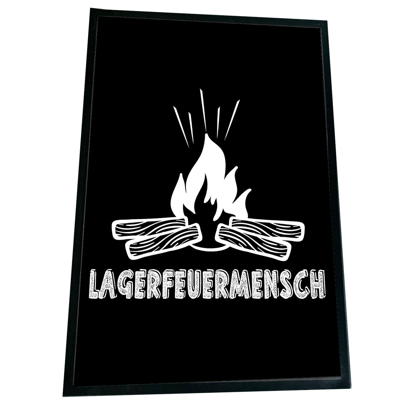XXL Camping Fußmatte "Lagerfeuermensch" 60x90 cm Handmade-Lifestyle