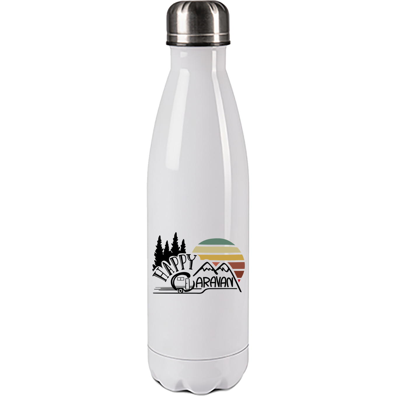Edelstahl Trinkflasche "Happy Caravan" 500ml Handmade-Lifestyle
