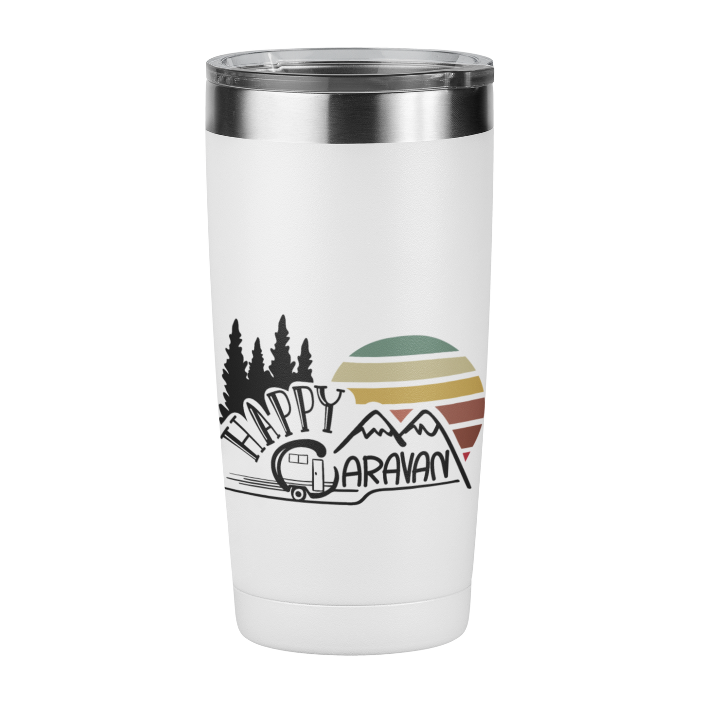 Edelstahl Trinkbecher "Happy Caravan" 420 ml Handmade-Lifestyle