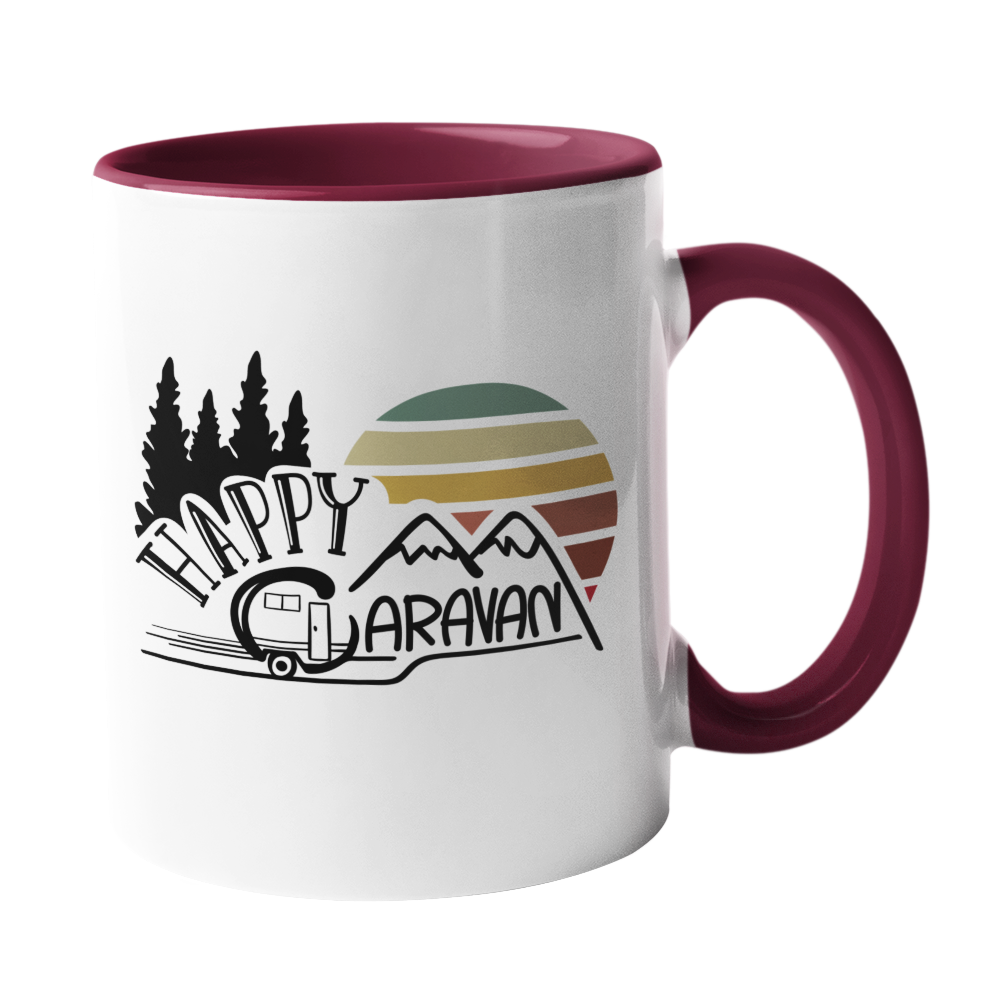 Camping-Tasse "Happy Caravan" Handmade-Lifestyle