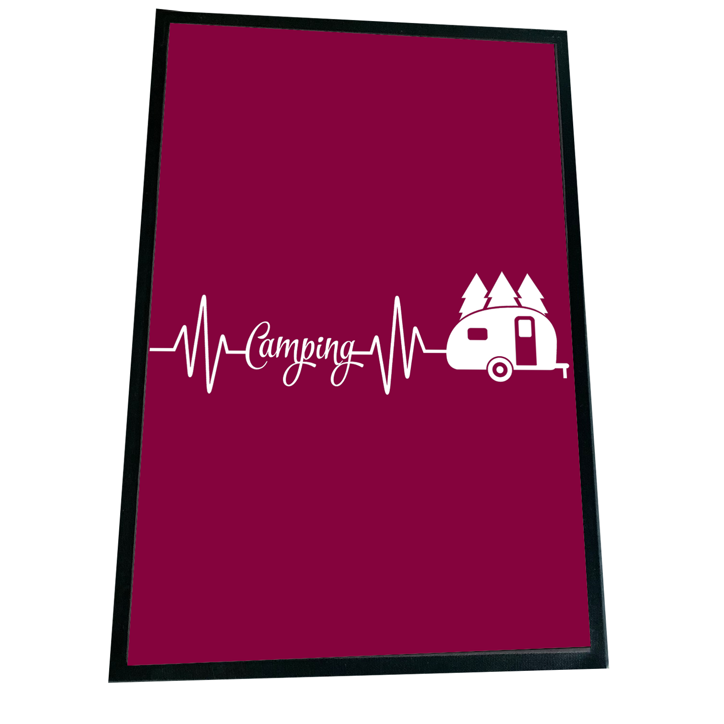 XXL Camping Fußmatte "Camping Heartbeat" 60x90 cm Handmade-Lifestyle