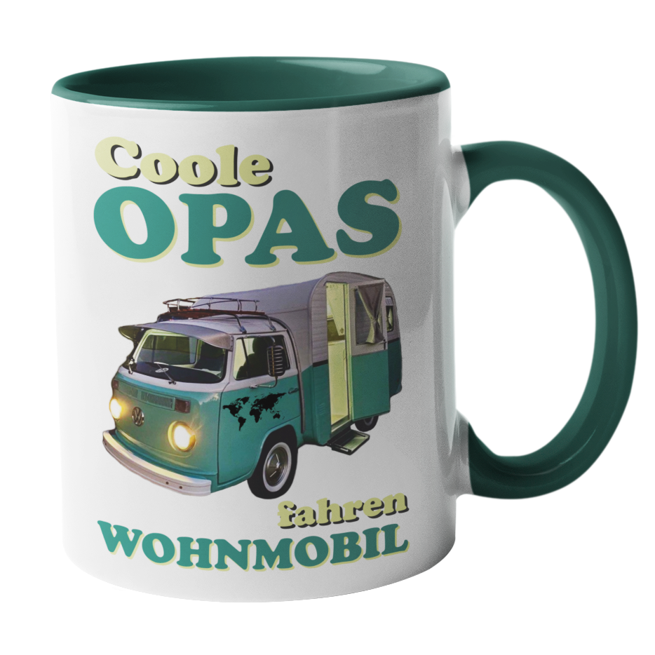 camping tassen Camping-Tasse "Coole Opas fahren Wohnmobil" – druck-guru