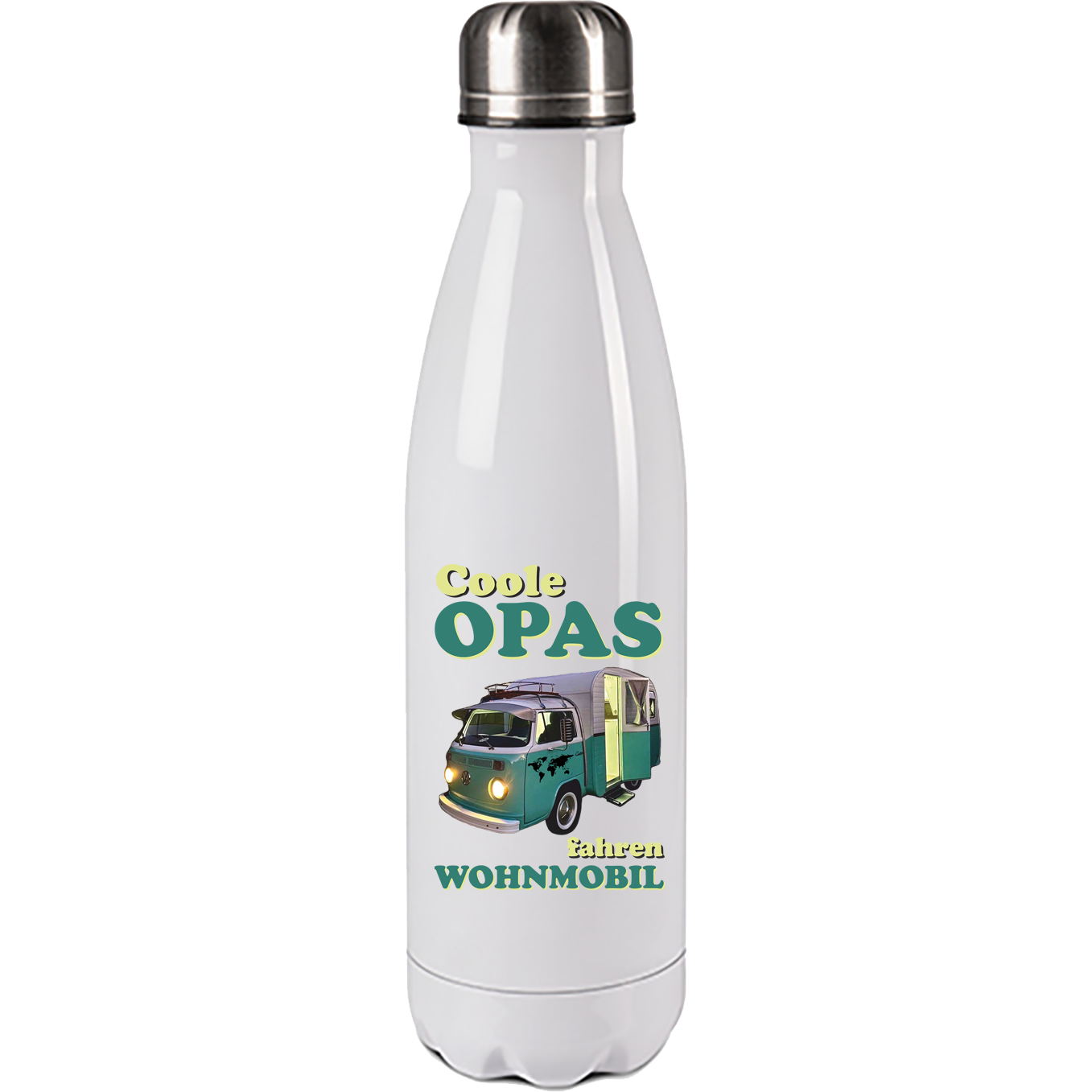 Edelstahl Trinkflasche "Coole Opas fahren Wohnmobil" 500ml Handmade-Lifestyle