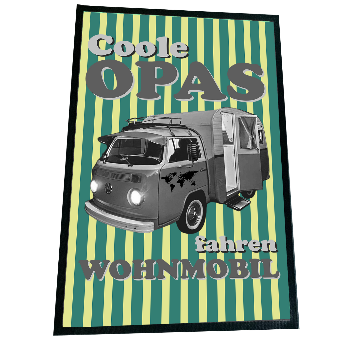 XXL Camping Fußmatte "Coole Opas fahren Wohnmobil" 60x90 cm Handmade-Lifestyle