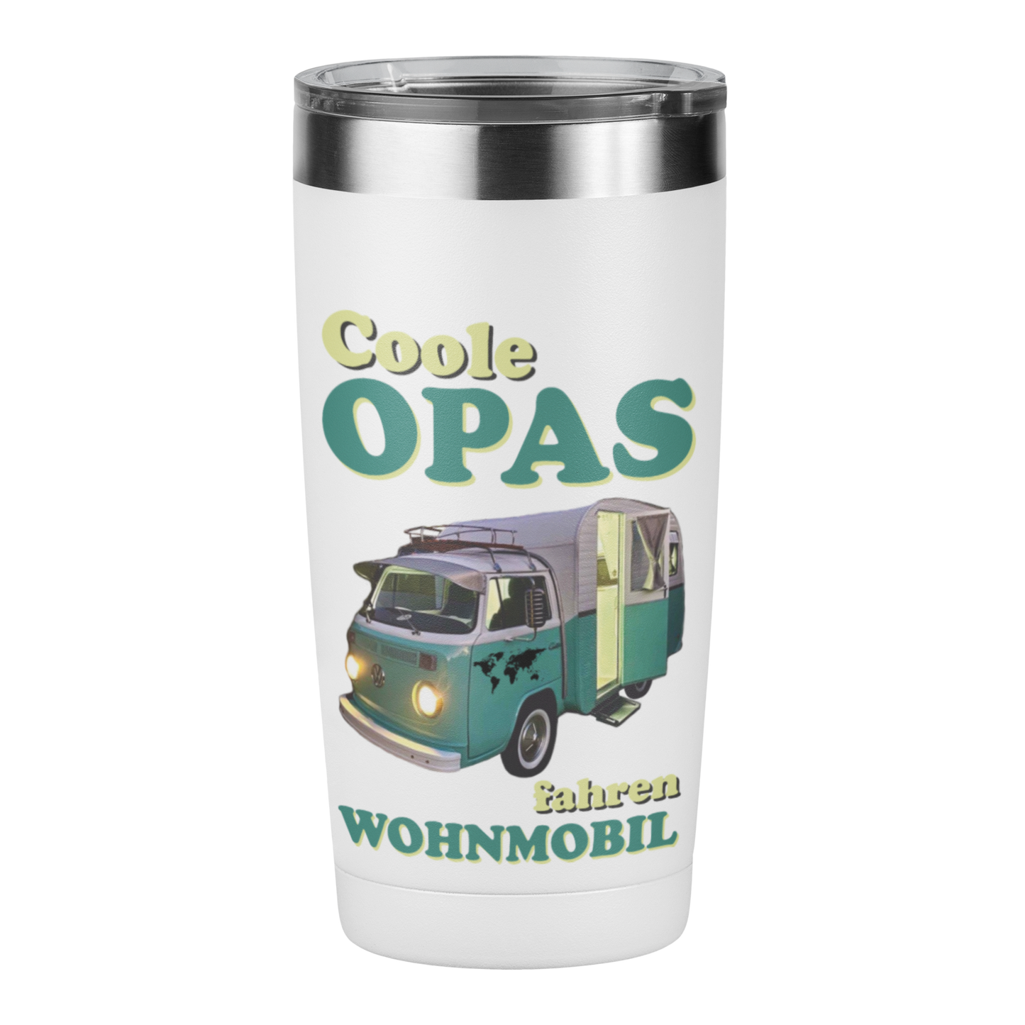 Edelstahl Trinkbecher "Coole Opas fahren Wohnmobil" 420 ml Handmade-Lifestyle