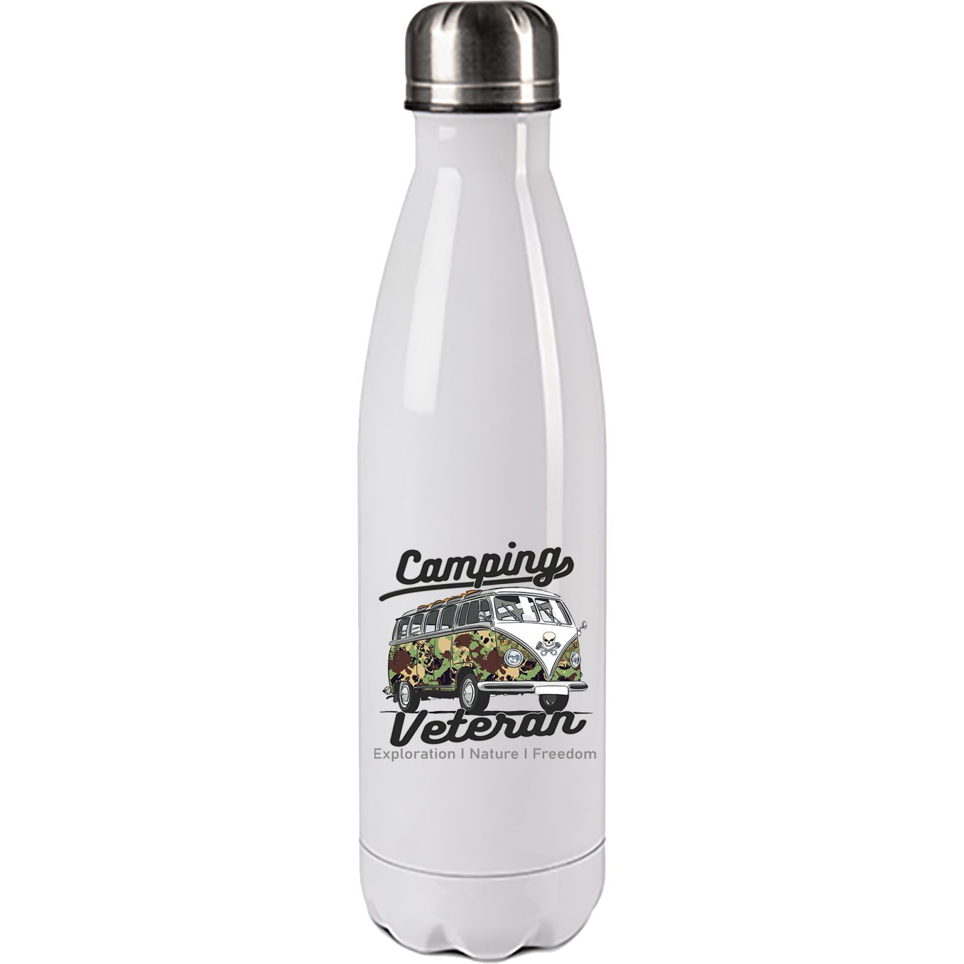 Edelstahl Trinkflasche "Camping Veteran" 500ml Handmade-Lifestyle