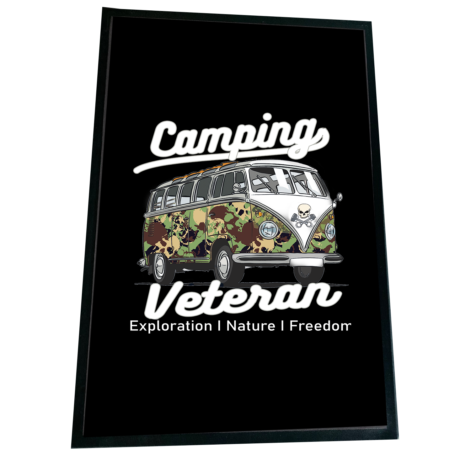 fußmatte camping XXL Camping Fußmatte "Camping Veteran" 60x90 cm