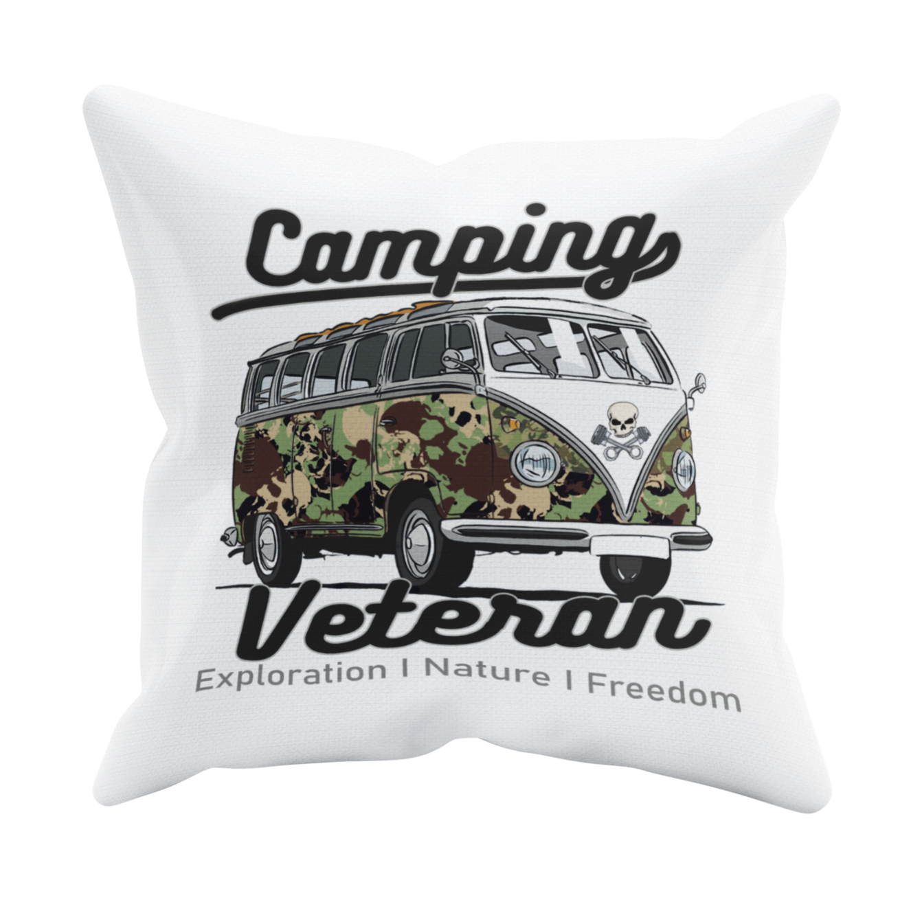 Camping Kissen "Camping Veteran" 40x40 Handmade-Lifestyle