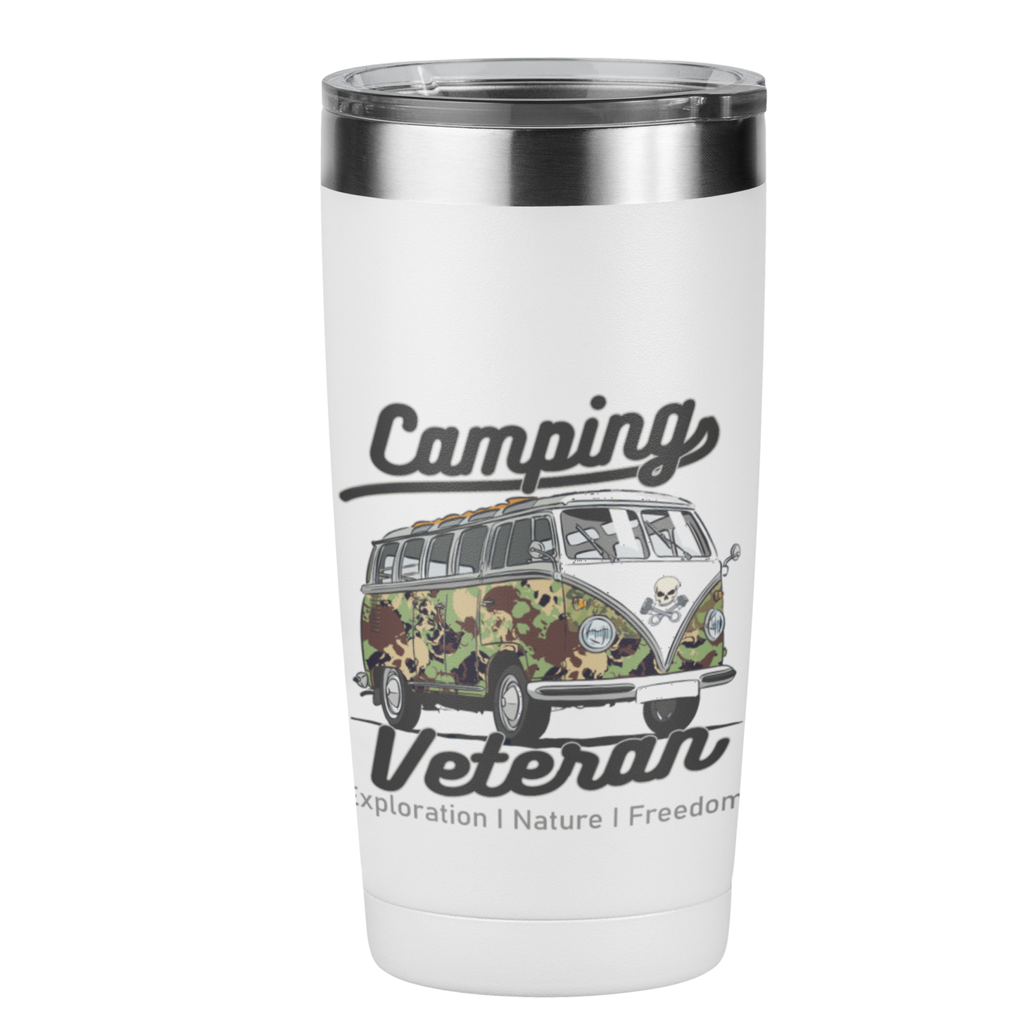 Edelstahl Trinkbecher "Camping Veteran" 420 ml Handmade-Lifestyle