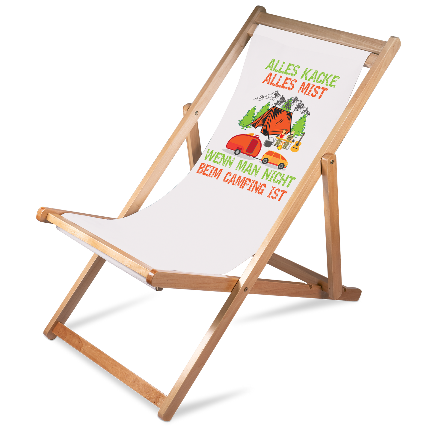 Liegestuhl Camping "Alles kacke alles Mist" Handmade-Lifestyle