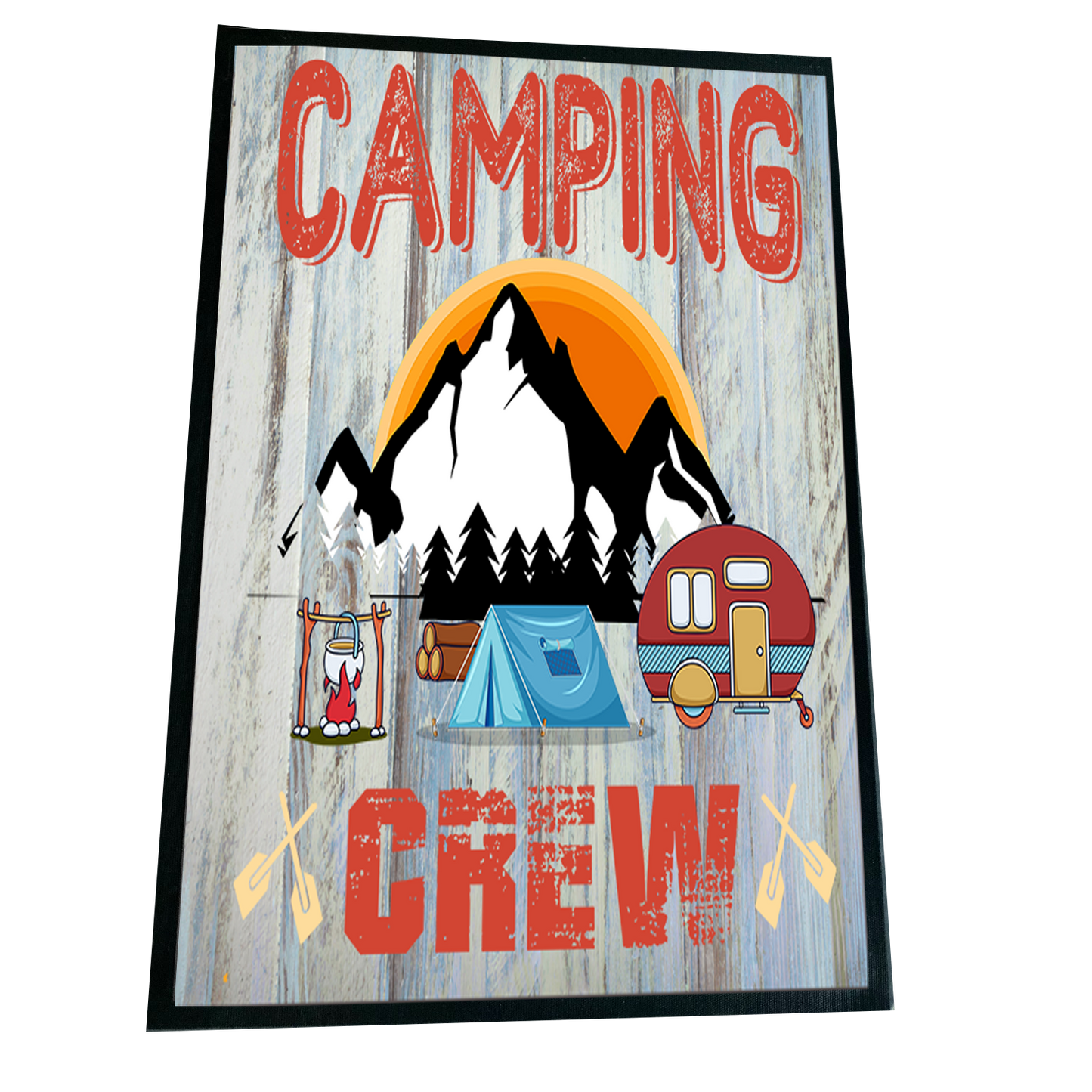 XXL Camping Fußmatte "Camping Crew" 60x90 cm Handmade-Lifestyle