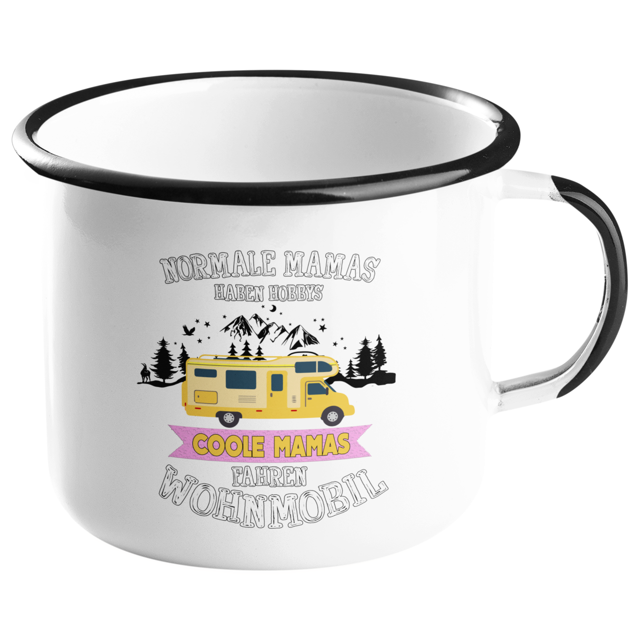 Camping Emailletasse "Coole Mamas" Handmade-Lifestyle