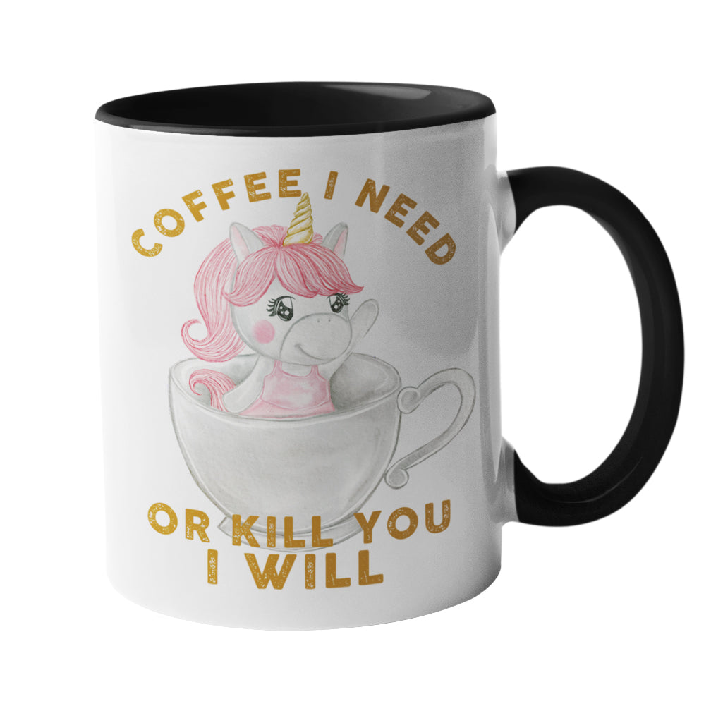Tasse Einhorn mit Spruch "Coffee I need" Handmade-Lifestyle
