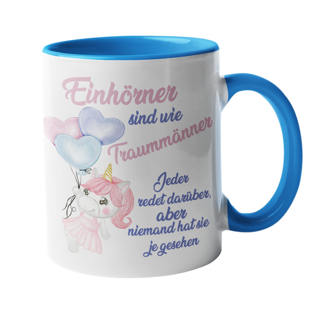 Tasse Einhorn mit Spruch "Traummänner" Handmade-Lifestyle