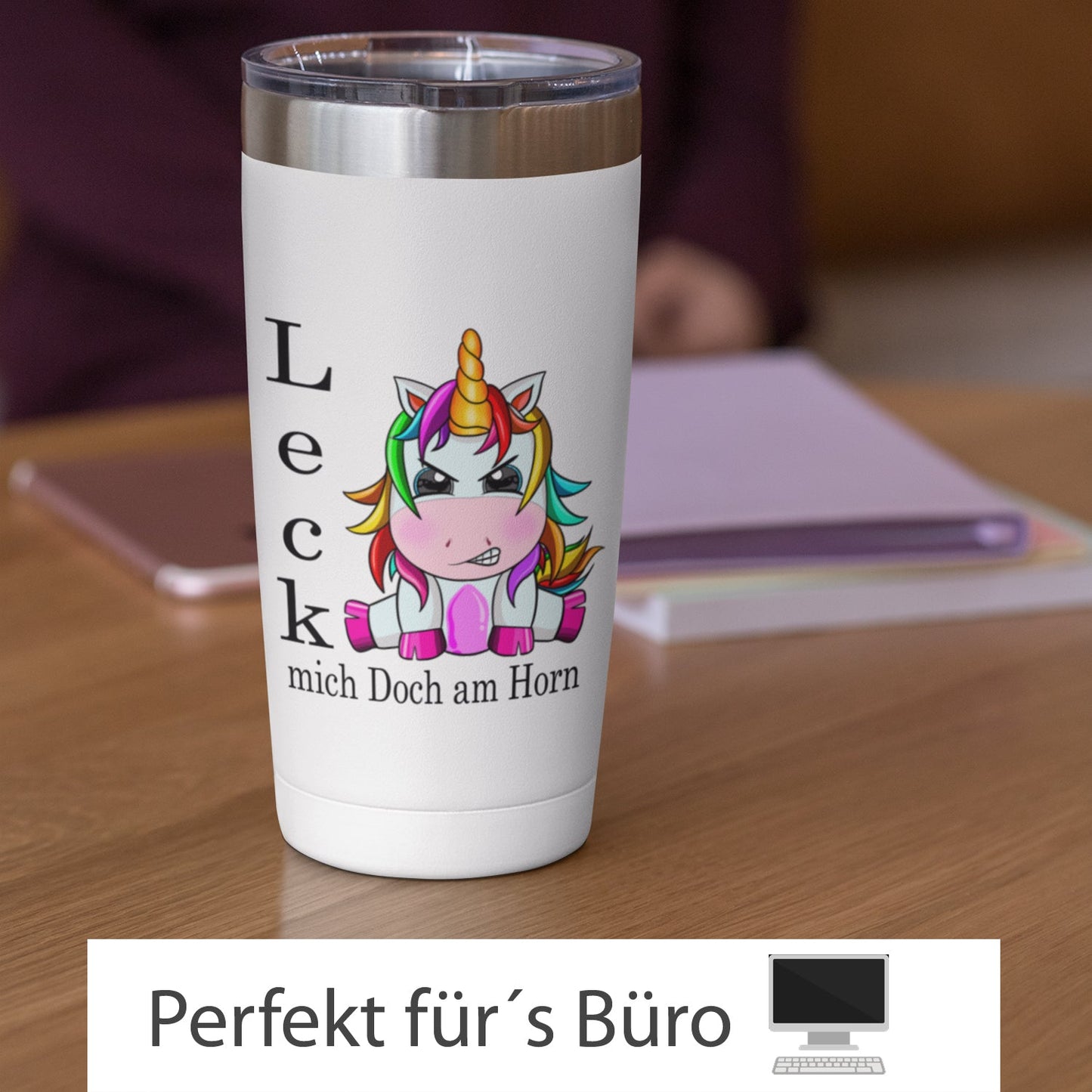 Edelstahl Trinkbecher "Leck mich doch am Horn" 420 ml Handmade-Lifestyle
