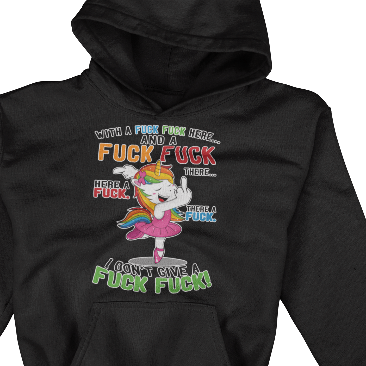 Einhorn Hoodie "FUCK FUCK FUCK" Handmade-Lifestyle