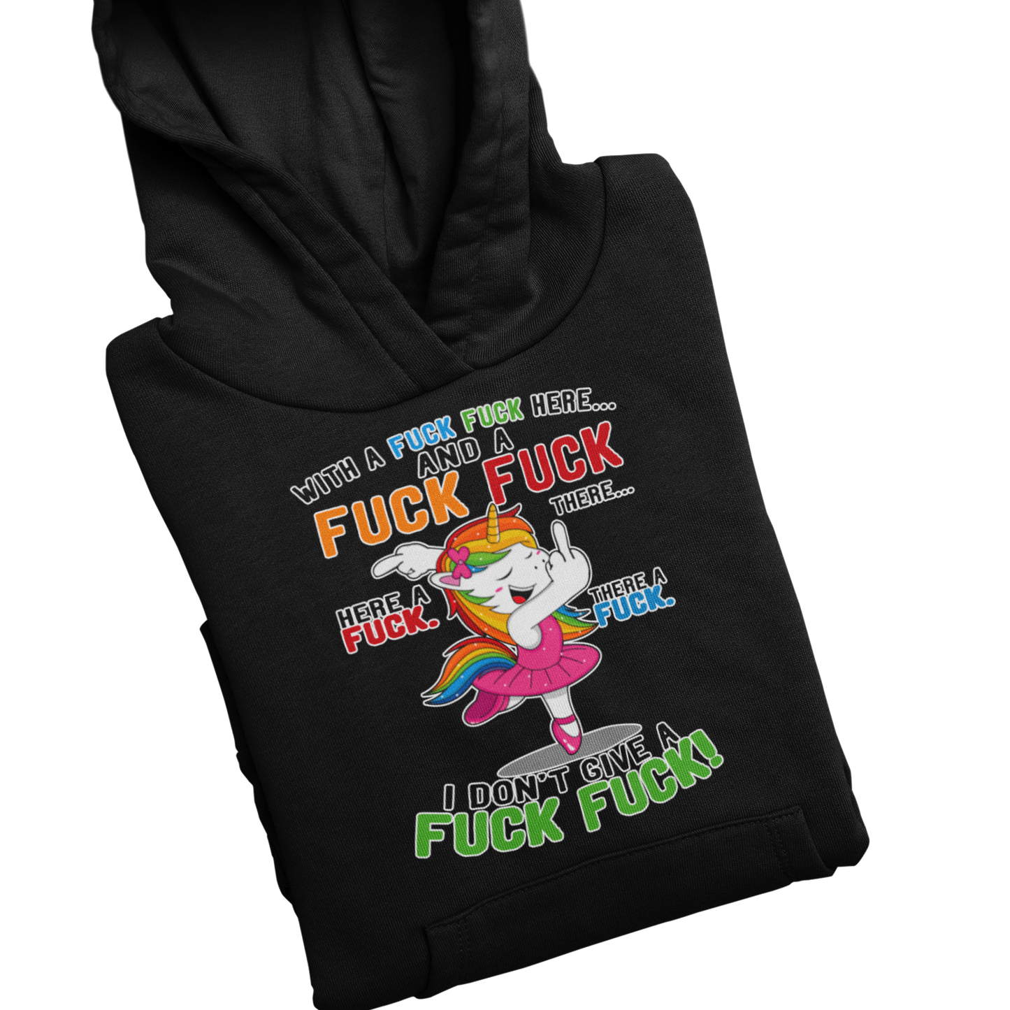 Einhorn Hoodie "FUCK FUCK FUCK" Handmade-Lifestyle