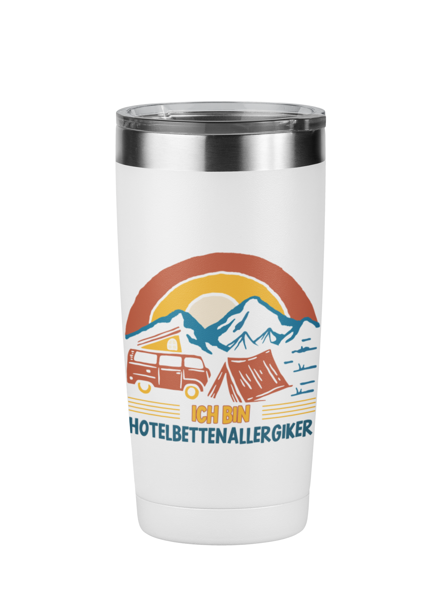 Edelstahl Trinkbecher "Hotelbettenallergiker" 420 ml Handmade-Lifestyle