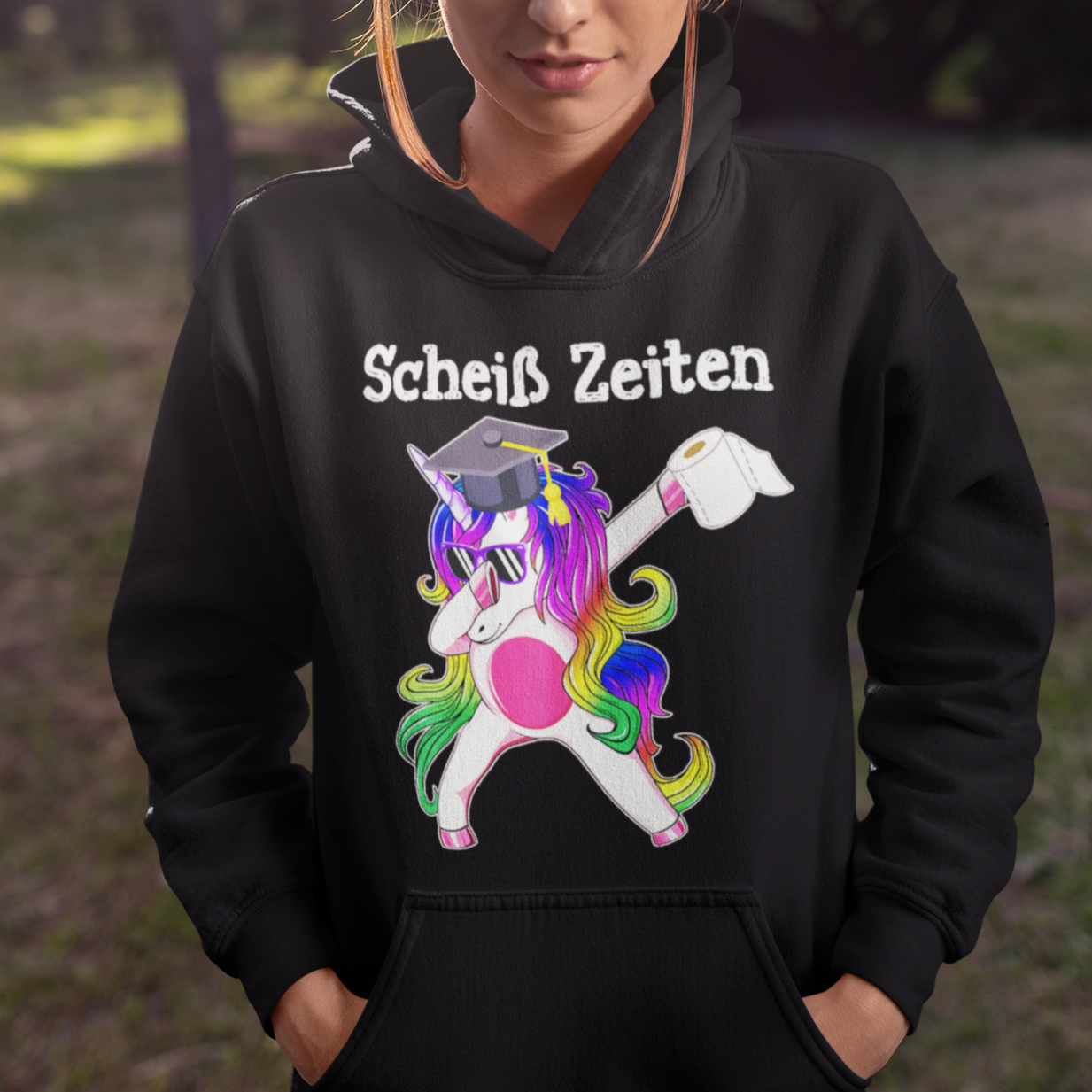 Einhorn Hoodie "Schei* Zeiten" Handmade-Lifestyle