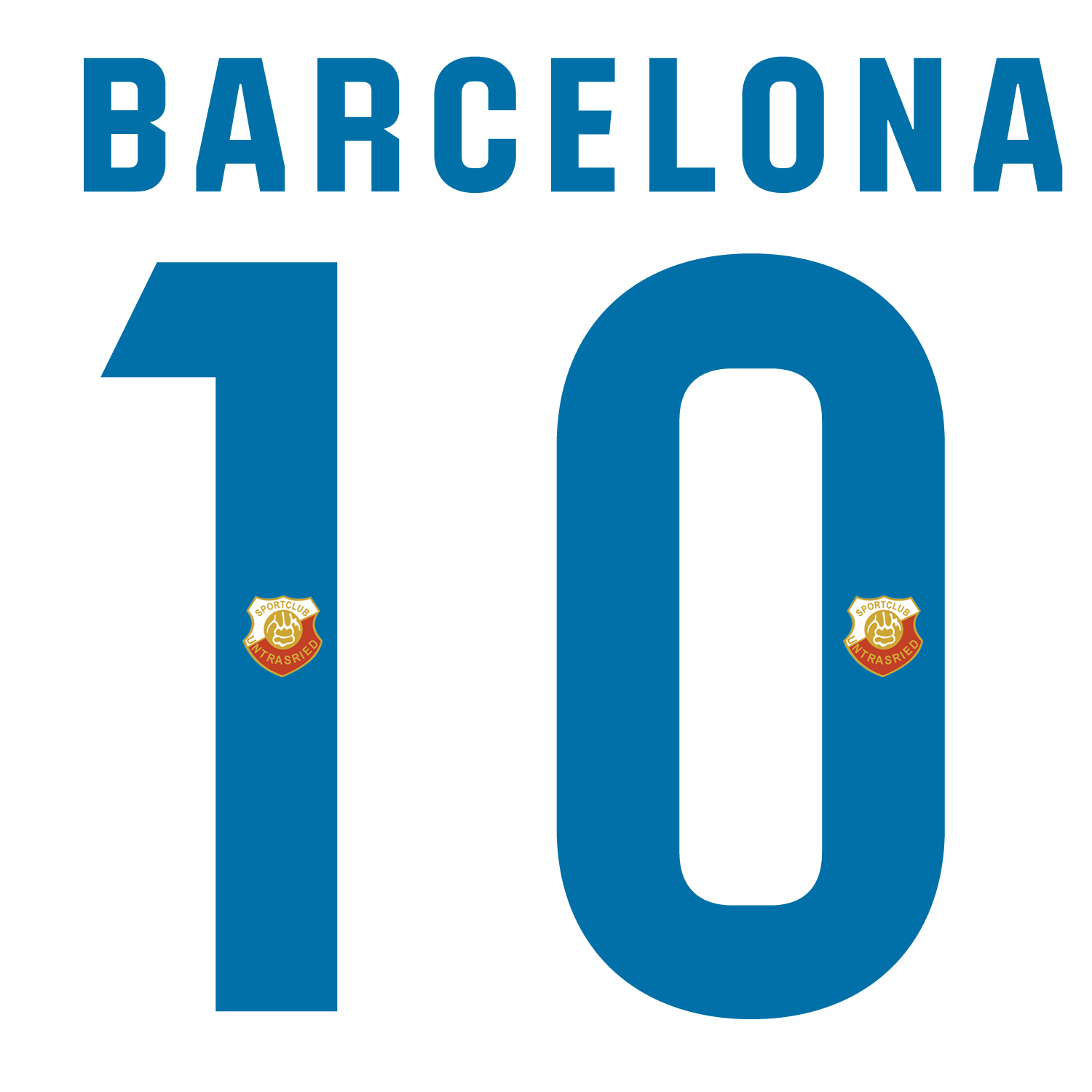 Nummernsatz "Barcelona" + Teamlogo druck-guru