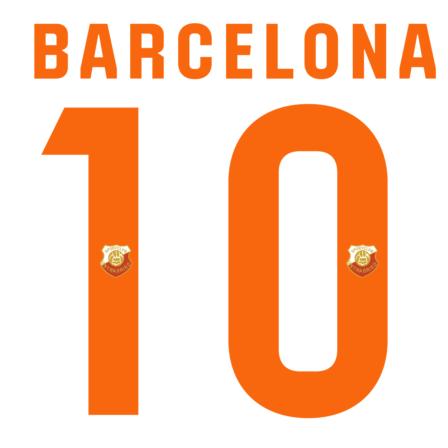 Nummernsatz "Barcelona" + Teamlogo druck-guru