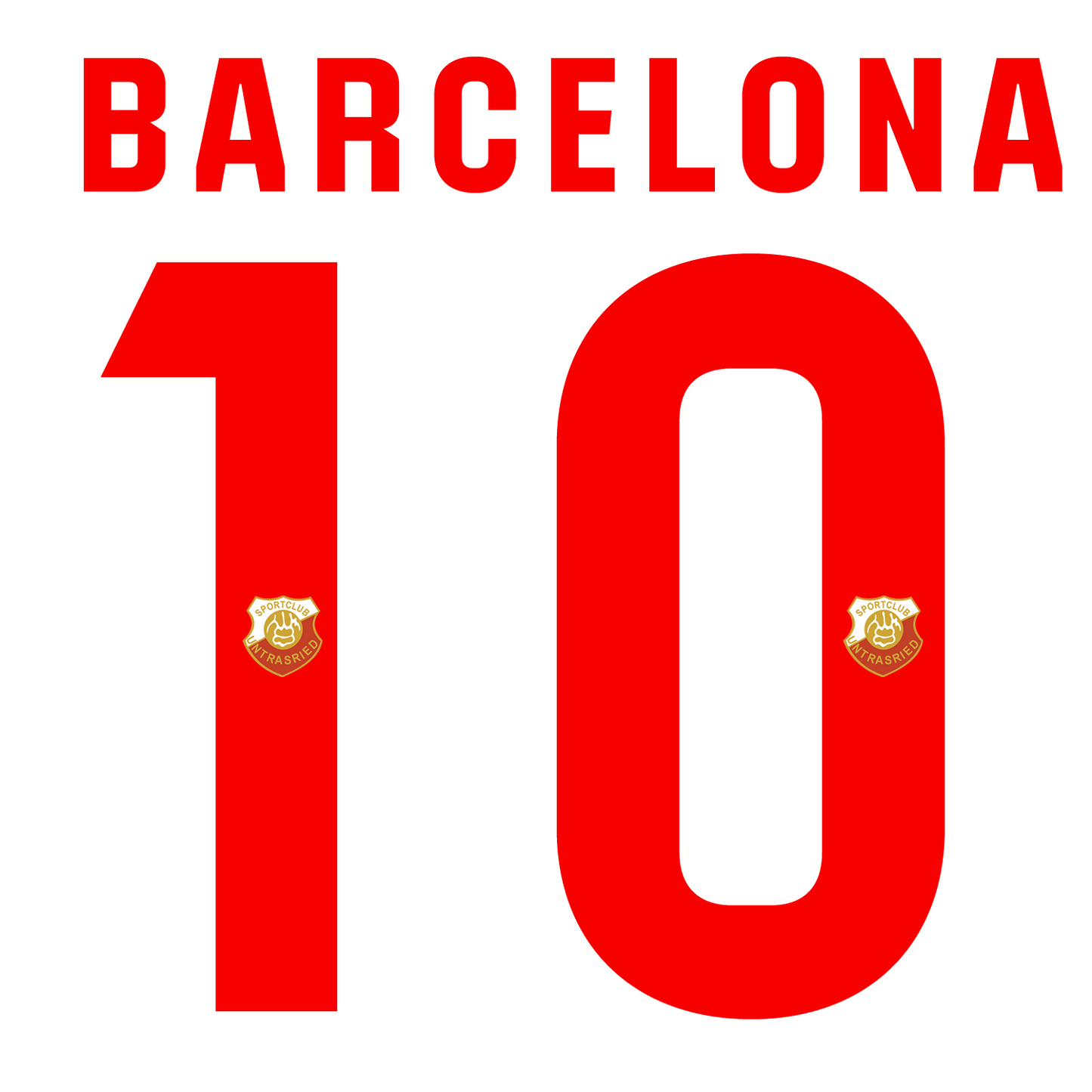 Nummernsatz "Barcelona" + Teamlogo druck-guru