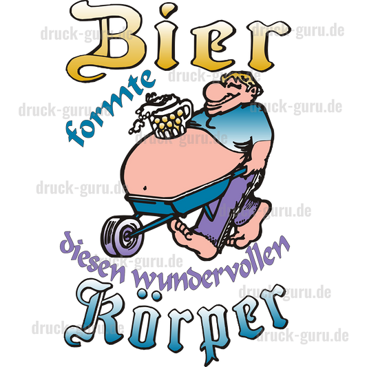 Bügelbild "Bier formte Körper" druck-guru