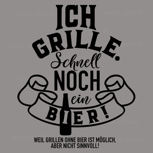 Bügelbild "Bier grillen" druck-guru