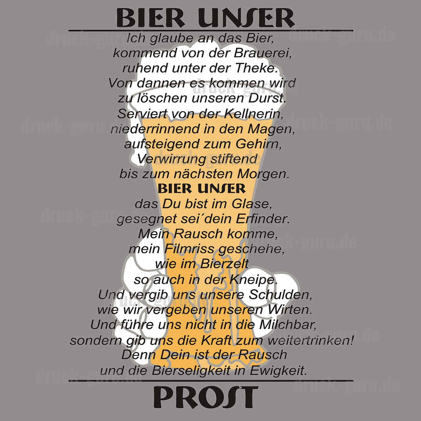 Bügelbild  "Bier unser II" druck-guru